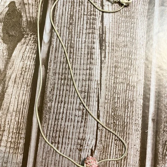 Pink Rhinestones Beaded Circle Sterling Necklace - Picture 6 of 7